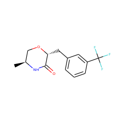 C[C@H]1CO[C@H](Cc2cccc(C(F)(F)F)c2)C(=O)N1 ZINC000039127422