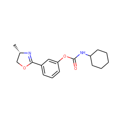 C[C@H]1COC(c2cccc(OC(=O)NC3CCCCC3)c2)=N1 ZINC000045291636