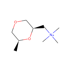 C[C@H]1COC[C@@H](C[N+](C)(C)C)O1 ZINC000028639721