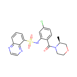 C[C@H]1COCCN1C(=O)c1ccc(Cl)cc1NS(=O)(=O)c1cccc2nccnc12 ZINC000040764463