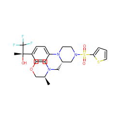 C[C@H]1COCCN1C[C@H]1CN(S(=O)(=O)c2cccs2)CCN1c1ccc([C@](C)(O)C(F)(F)F)cc1 ZINC000103238916