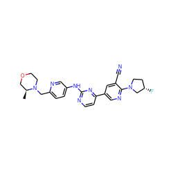 C[C@H]1COCCN1Cc1ccc(Nc2nccc(-c3cnc(N4CC[C@H](F)C4)c(C#N)c3)n2)cn1 ZINC001772624478