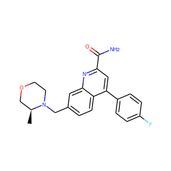 C[C@H]1COCCN1Cc1ccc2c(-c3ccc(F)cc3)cc(C(N)=O)nc2c1 ZINC000221607359