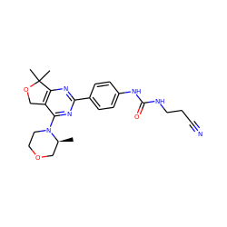 C[C@H]1COCCN1c1nc(-c2ccc(NC(=O)NCCC#N)cc2)nc2c1COC2(C)C ZINC000071319406