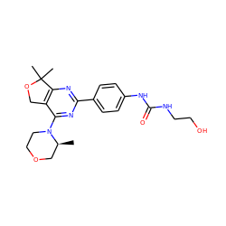 C[C@H]1COCCN1c1nc(-c2ccc(NC(=O)NCCO)cc2)nc2c1COC2(C)C ZINC000071297057