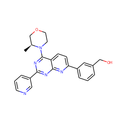 C[C@H]1COCCN1c1nc(-c2cccnc2)nc2nc(-c3cccc(CO)c3)ccc12 ZINC000144244598