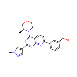 C[C@H]1COCCN1c1nc(-c2cnn(C)c2)nc2nc(-c3cccc(CO)c3)ccc12 ZINC000168750414