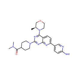 C[C@H]1COCCN1c1nc(N2CCC(C(=O)N(C)C)CC2)nc2nc(-c3ccc(N)nc3)ccc12 ZINC000138971118