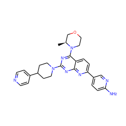 C[C@H]1COCCN1c1nc(N2CCC(c3ccncc3)CC2)nc2nc(-c3ccc(N)nc3)ccc12 ZINC000139404818