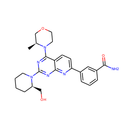 C[C@H]1COCCN1c1nc(N2CCCC[C@@H]2CO)nc2nc(-c3cccc(C(N)=O)c3)ccc12 ZINC000169058531