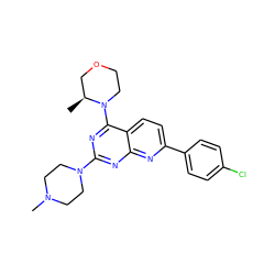 C[C@H]1COCCN1c1nc(N2CCN(C)CC2)nc2nc(-c3ccc(Cl)cc3)ccc12 ZINC000169051292