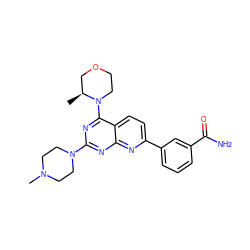 C[C@H]1COCCN1c1nc(N2CCN(C)CC2)nc2nc(-c3cccc(C(N)=O)c3)ccc12 ZINC000142801502