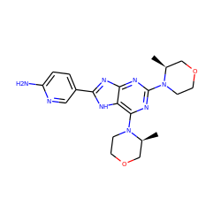 C[C@H]1COCCN1c1nc(N2CCOC[C@@H]2C)c2[nH]c(-c3ccc(N)nc3)nc2n1 ZINC000207256391