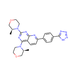 C[C@H]1COCCN1c1nc(N2CCOC[C@@H]2C)c2ccc(-c3ccc(-c4nnn[nH]4)cc3)nc2n1 ZINC000142706062