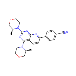 C[C@H]1COCCN1c1nc(N2CCOC[C@@H]2C)c2ccc(-c3ccc(C#N)cc3)nc2n1 ZINC000139440528