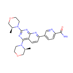 C[C@H]1COCCN1c1nc(N2CCOC[C@@H]2C)c2ccc(-c3ccc(C(N)=O)nc3)nc2n1 ZINC000113726654