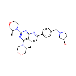 C[C@H]1COCCN1c1nc(N2CCOC[C@@H]2C)c2ccc(-c3ccc(CN4CC[C@@H](O)C4)cc3)nc2n1 ZINC000139602066