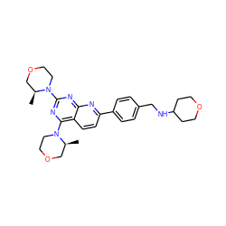 C[C@H]1COCCN1c1nc(N2CCOC[C@@H]2C)c2ccc(-c3ccc(CNC4CCOCC4)cc3)nc2n1 ZINC000139578747