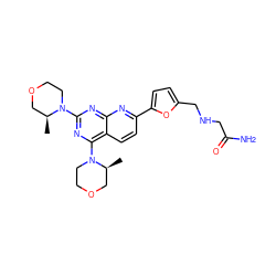 C[C@H]1COCCN1c1nc(N2CCOC[C@@H]2C)c2ccc(-c3ccc(CNCC(N)=O)o3)nc2n1 ZINC000139651384