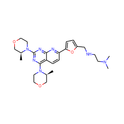 C[C@H]1COCCN1c1nc(N2CCOC[C@@H]2C)c2ccc(-c3ccc(CNCCN(C)C)o3)nc2n1 ZINC000139427580