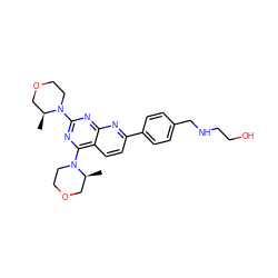 C[C@H]1COCCN1c1nc(N2CCOC[C@@H]2C)c2ccc(-c3ccc(CNCCO)cc3)nc2n1 ZINC000168986036