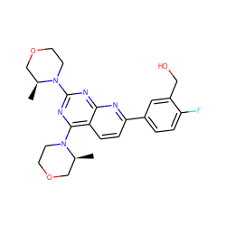 C[C@H]1COCCN1c1nc(N2CCOC[C@@H]2C)c2ccc(-c3ccc(F)c(CO)c3)nc2n1 ZINC000142708230