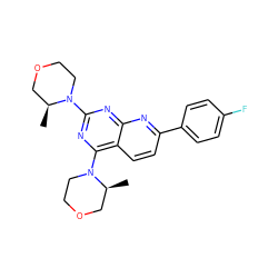 C[C@H]1COCCN1c1nc(N2CCOC[C@@H]2C)c2ccc(-c3ccc(F)cc3)nc2n1 ZINC000139590472