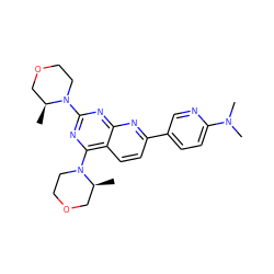 C[C@H]1COCCN1c1nc(N2CCOC[C@@H]2C)c2ccc(-c3ccc(N(C)C)nc3)nc2n1 ZINC000113724186