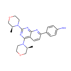 C[C@H]1COCCN1c1nc(N2CCOC[C@@H]2C)c2ccc(-c3ccc(N)cc3)nc2n1 ZINC000059258210