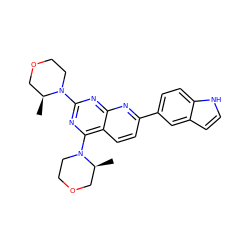 C[C@H]1COCCN1c1nc(N2CCOC[C@@H]2C)c2ccc(-c3ccc4[nH]ccc4c3)nc2n1 ZINC000143387492