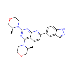 C[C@H]1COCCN1c1nc(N2CCOC[C@@H]2C)c2ccc(-c3ccc4[nH]ncc4c3)nc2n1 ZINC000143491484