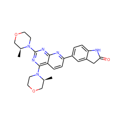 C[C@H]1COCCN1c1nc(N2CCOC[C@@H]2C)c2ccc(-c3ccc4c(c3)CC(=O)N4)nc2n1 ZINC000059258961