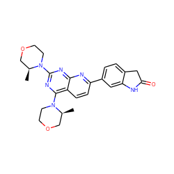 C[C@H]1COCCN1c1nc(N2CCOC[C@@H]2C)c2ccc(-c3ccc4c(c3)NC(=O)C4)nc2n1 ZINC000059258963