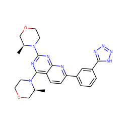 C[C@H]1COCCN1c1nc(N2CCOC[C@@H]2C)c2ccc(-c3cccc(-c4nnn[nH]4)c3)nc2n1 ZINC000143272521