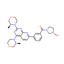 C[C@H]1COCCN1c1nc(N2CCOC[C@@H]2C)c2ccc(-c3cccc(C(=O)N4CC[C@H](O)C4)c3)nc2n1 ZINC000141814006