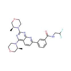 C[C@H]1COCCN1c1nc(N2CCOC[C@@H]2C)c2ccc(-c3cccc(C(=O)NCC(F)F)c3)nc2n1 ZINC000168819244