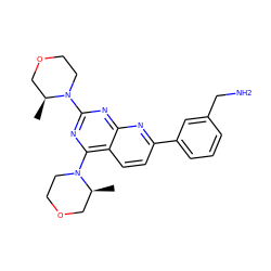 C[C@H]1COCCN1c1nc(N2CCOC[C@@H]2C)c2ccc(-c3cccc(CN)c3)nc2n1 ZINC000113725433