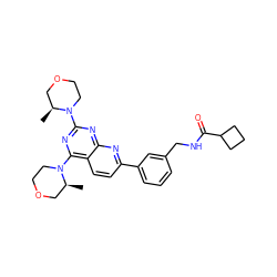 C[C@H]1COCCN1c1nc(N2CCOC[C@@H]2C)c2ccc(-c3cccc(CNC(=O)C4CCC4)c3)nc2n1 ZINC000139574810