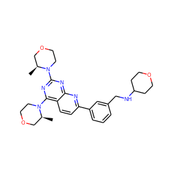 C[C@H]1COCCN1c1nc(N2CCOC[C@@H]2C)c2ccc(-c3cccc(CNC4CCOCC4)c3)nc2n1 ZINC000139693764