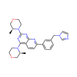 C[C@H]1COCCN1c1nc(N2CCOC[C@@H]2C)c2ccc(-c3cccc(Cn4ccnc4)c3)nc2n1 ZINC000145392640