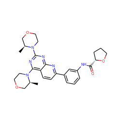 C[C@H]1COCCN1c1nc(N2CCOC[C@@H]2C)c2ccc(-c3cccc(NC(=O)[C@@H]4CCCO4)c3)nc2n1 ZINC000143157184