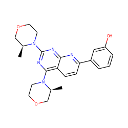 C[C@H]1COCCN1c1nc(N2CCOC[C@@H]2C)c2ccc(-c3cccc(O)c3)nc2n1 ZINC000146753441