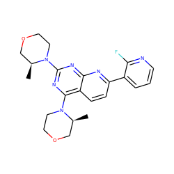 C[C@H]1COCCN1c1nc(N2CCOC[C@@H]2C)c2ccc(-c3cccnc3F)nc2n1 ZINC000139479905