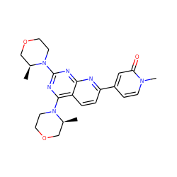 C[C@H]1COCCN1c1nc(N2CCOC[C@@H]2C)c2ccc(-c3ccn(C)c(=O)c3)nc2n1 ZINC000141943946