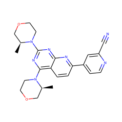 C[C@H]1COCCN1c1nc(N2CCOC[C@@H]2C)c2ccc(-c3ccnc(C#N)c3)nc2n1 ZINC000139632291