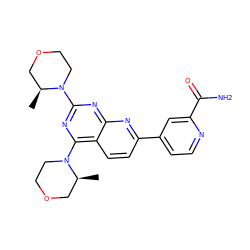 C[C@H]1COCCN1c1nc(N2CCOC[C@@H]2C)c2ccc(-c3ccnc(C(N)=O)c3)nc2n1 ZINC000139679577