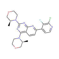 C[C@H]1COCCN1c1nc(N2CCOC[C@@H]2C)c2ccc(-c3ccnc(Cl)c3F)nc2n1 ZINC000169051927