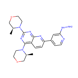 C[C@H]1COCCN1c1nc(N2CCOC[C@@H]2C)c2ccc(-c3ccnc(NN)c3)nc2n1 ZINC000113726314