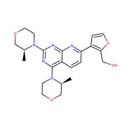 C[C@H]1COCCN1c1nc(N2CCOC[C@@H]2C)c2ccc(-c3ccoc3CO)nc2n1 ZINC000143292979