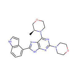 C[C@H]1COCCN1c1nc(N2CCOCC2)nc2[nH]c(-c3cccc4[nH]ccc34)nc12 ZINC000143879011